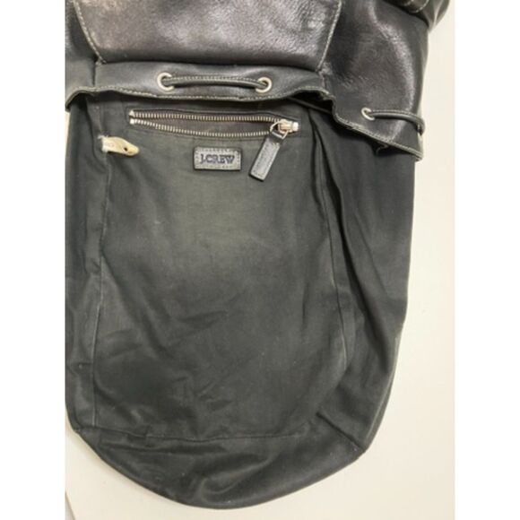 Vintage J Crew unisex black leather backpack main image 11